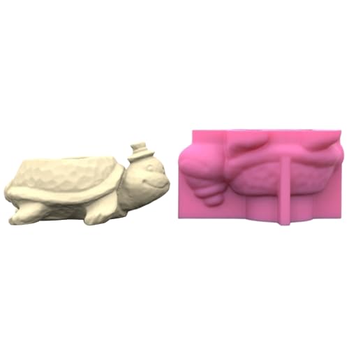 Schildkröte Tierische Gipsblütenblüte Silikonform Epoxidharzgussform Sukkulente Vase Zement Tonform Stifthalter Form Form von THINCAN
