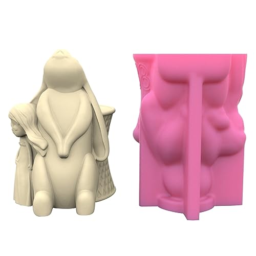 Silikon Stifthalterform Für Kaninchen Und Mädchen Blumentopf Harzform Tisch Ornament Form Vase Epoxidgussform von THINCAN