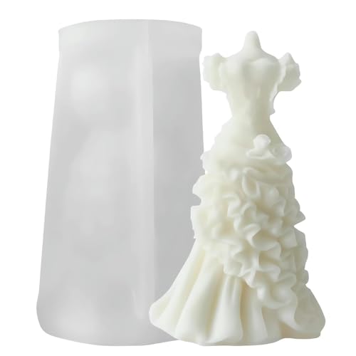 Silikonformen Epoxidharz Gussform Formen Hochzeitskleid Kerzenpflaster Formen Für Home Dekoration Hochzeitskleid Kerze Silikon Ornament Epoxidharz Harz von THINCAN