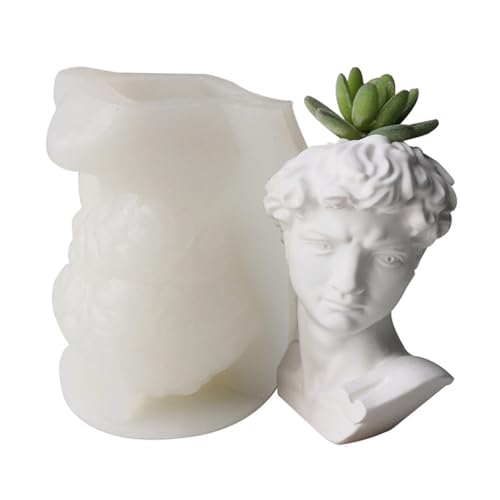 Skulptur Mann Stifthalter Töpfe Silikonform Tisch Ornament Schimmelputz Make Tool Sukkulente Pflanzgefäß Schimmel Einfach Sauber von THINCAN