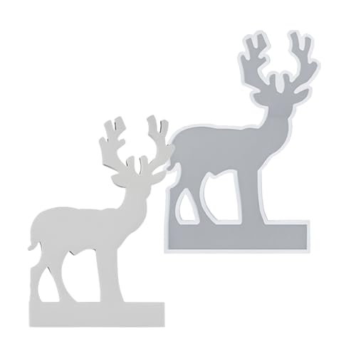 Stehende Elch Ornament Schimmel Hohe Niedrige Weihnachtsbaum Gips Ornament Desktop Kerzenhalter Silikon Crafting Kerzenhalter Silikon von THINCAN