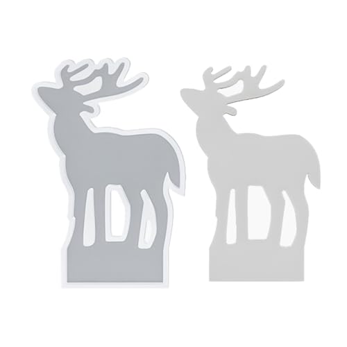 Stehende Elch Ornament Schimmel Hohe Niedrige Weihnachtsbaum Gips Ornament Desktop Kerzenhalter Silikon Crafting Kerzenhalter Silikon von THINCAN