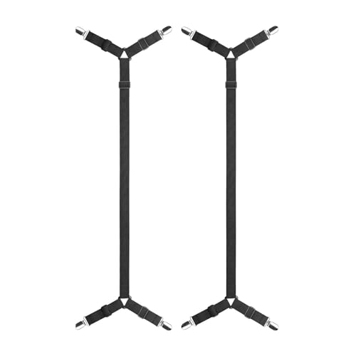 THINCAN 2 Pack Stoffblechklemmen Sichern Sechs Blätter Ohne Schaden Verstellbare Bettspanner Für Alle Bettenrahmenmatratzenclips von THINCAN