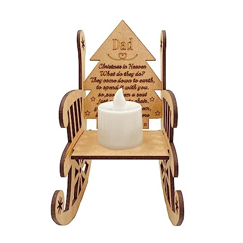 THINCAN 2pcs Weihnachtsholzhandwerk Schaukelstuhl Simulationsmodelle Ornamente Desktop Mit Dekorativen Kerzenleichter Schaukelstuhl Ausstellung Hall Weihnachtsbaumemorius Ornament Lieben von THINCAN