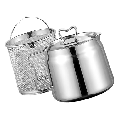 THINCAN Edelstahl Ölfilterbehälter Mit Hoher Kapazität Deckel Und Sieb Frittiertöpfen Zum Camping Freien Außenkochen Ölsiebflasche Großer Kapazität von THINCAN