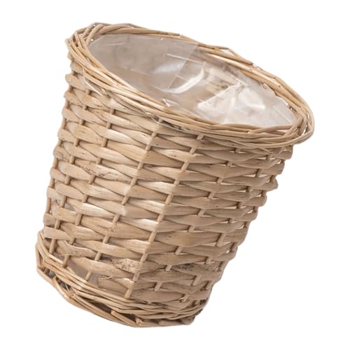 THINCAN Handgefertigte Pflanzer Blumentöpfe Mit Gewebten Korbdesign Für Innen Und Außenverwendung Perfekt Für Pflanzen Und Topfblumen Verwenden Weidenpflanzer von THINCAN