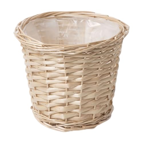 THINCAN Handgefertigte Pflanzer Blumentöpfe Mit Gewebten Korbdesign Für Innen Und Außenverwendung Perfekt Für Pflanzen Und Topfblumen Verwenden Weidenpflanzer von THINCAN