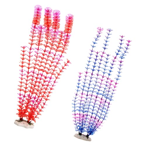 THINCAN Hohe Künstliche Wasserpflanze Für Aquarium Dekore Mit Realistischer Sicherer PVC Design Fischtank Landschaftsgestaltung Plastik Gras Plastikfischtank Dekoration von THINCAN