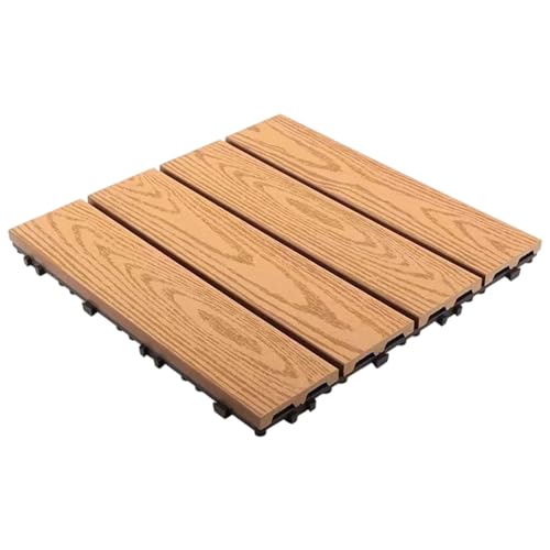 THINCAN Realistische Holzkörner Fußbodenpaneel Schwere Typ 500 Kg Ladungskapazität Schnellmontage Patios Deck Fliesen Wetterfeste Verbunddecke von THINCAN