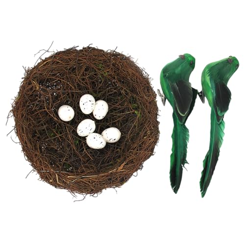 THINCAN Realistischer Künstlicher Gewebter Vogel Nistkorb Mit Schaumkükenfigur Und Eiern Freien Osterfeier Dekoration Miniatur Vogel Nest Set Set THINCAN Realistischer Künstlicher Gewebter Vogel Nistkorb Mit Schaumkükenfigur Und Eiern Freien Osterfeier Dekoration Miniatur Vogel Nest Set Set von THINCAN