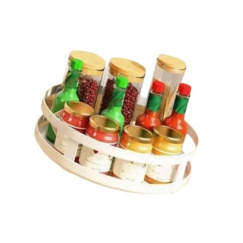 THINCAN Rotierendes Metallregal Verstellbares Runde Lagerregal Für Küchenarbeitsplatte Badezimmer Stabile Basis Verstellbare Tierküchenregal Organisatoren von THINCAN