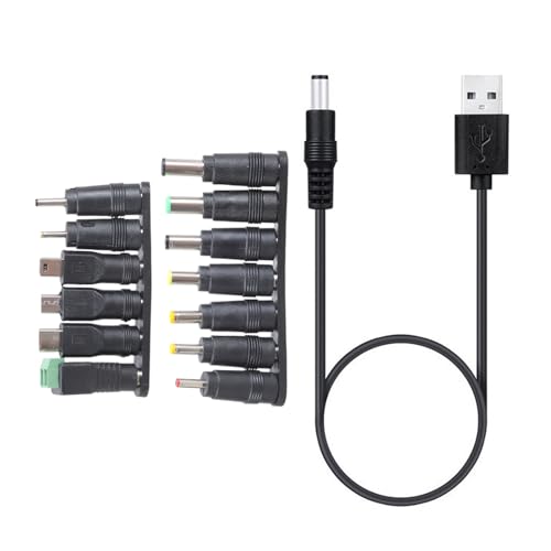 THINCAN USB Zu DC5521 Stromkabel 5V DC5.5x2.1mm Ladekabel Enthält 13 Tipps Für Kameras Tabletten Und Mehr von THINCAN