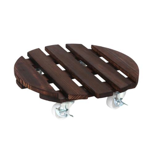 THINCAN Wetterfeste Pflanzentöpfe Bewegliche Tablett Mit Rostfesten Metallrädern Für Patios Container Gartengartenorganisation Dekorative Holzpflanzerbasis Mit Mobilitätsrädern von THINCAN