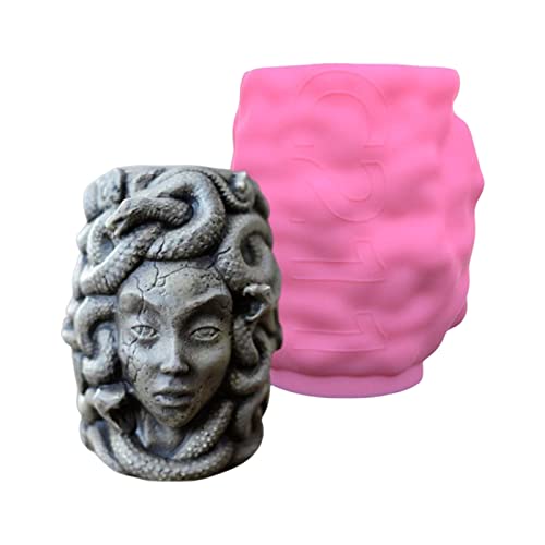 Topf Silikonform Schlange Mädchenkopf Pflanzer Vase Form Stifthalter Form Für Harz Epoxidguss Betonform Häuser Dekoration von THINCAN