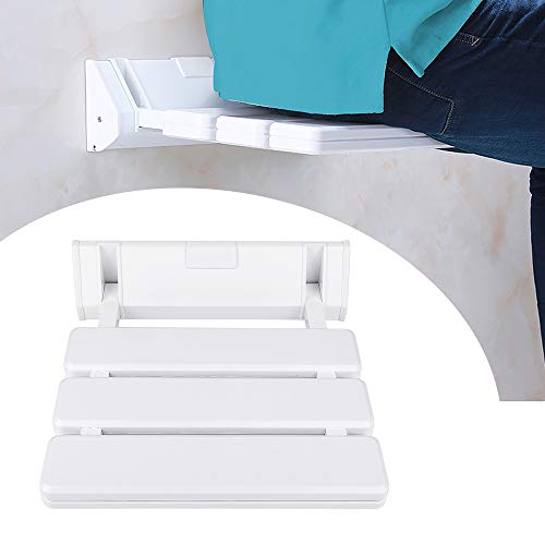 THINFAR Klappbarer Duschsitz für Wandmontage – Faltbarer Duschsitz bis 150 kg (33 x 32 x 5 cm), Weiß von Niceter