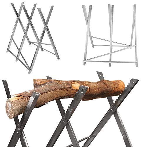 Sägeband für Kettensäge, klappbar, 150 kg, Metall, verzinkt, für Garten, Zähne, Holzständer, Sägebock, Kettensäge (84 x 80 x 80 cm, 3 Säulen) von THINFAR