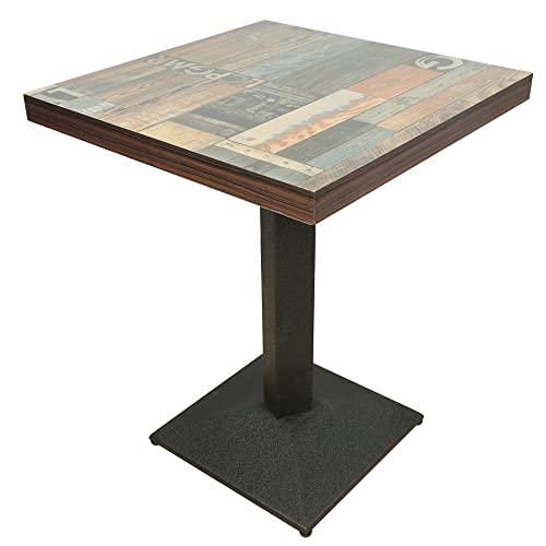 THINFAR Quadratischer Esstisch, Höhe 75 cm, industrieller Retro-Bistrotisch für 2 – 4 Personen, mit Eisenbeinen, 60 × 60 × 75 cm (C) von THINFAR