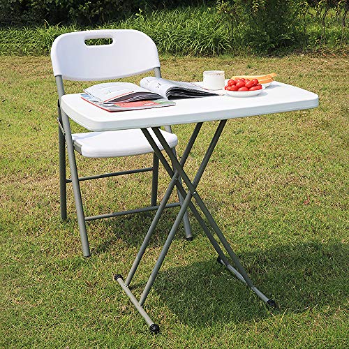 THINFAR Rechteckiger Tisch, klappbar, verstellbar, Mini-Esstisch für Kinder, 75 x 50 x 50/62/74 cm, Weiß von THINFAR
