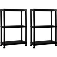 2er-Pack Harzregale mit 3 Böden, 75kg, 61x31x91cm, Thinia Home von THINIA HOME