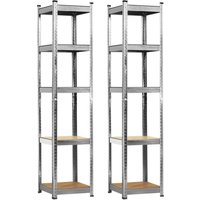 2er-Pack modulare Regaleinheiten mit 5 verstellbaren Böden 180x40x40cm 175kg Thinia Home von THINIA HOME