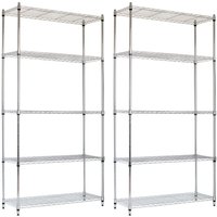 Thinia Home - 2er-Pack 5-stöckige Stangenregale 125kg 90x35x180cm Thinia Home - 2er-Pack 5-stöckige Stangenregale 125kg 90x35x180cm von THINIA HOME