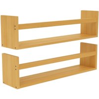 Thinia Home - 2er-Pack Bambus-Wandregale mit Baldachin 14x50x10cm Thinia Home - 2er-Pack Bambus-Wandregale mit Baldachin 14x50x10cm von THINIA HOME