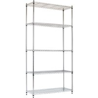 Thinia Home - 5-stöckiges Stangenregal, 125 kg, 90 x 35 x 180 cm von THINIA HOME