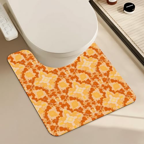 WC-Vorleger, U-förmig, niedlicher Badteppich, dick, weich, maschinenwaschbar, Toilettenteppich, rutschfeste Badezimmer-Fußmatten, super saugfähige Mikrofaser-Badteppiche von THISFIND