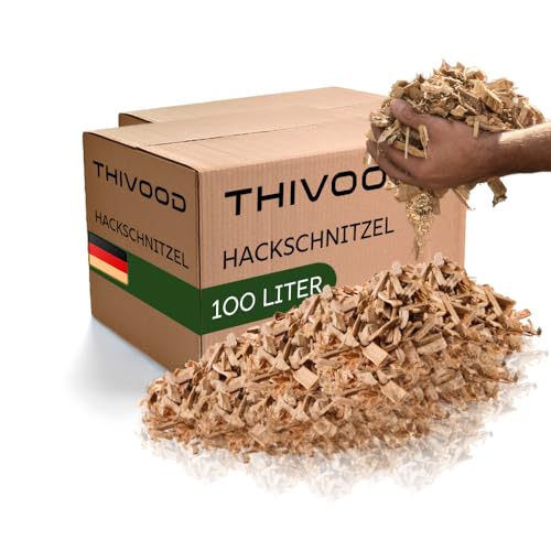 THIVOOD Hackschnitzel 200 Liter für den Garten - Ideal für Hackschnitzelheizung und als Anzünder - trockene Kiefer Holzhackschnitzel - Rindenmulch-Ersatz für Spielplatz, Gartenwege und Beete THIVOOD Hackschnitzel 200 Liter für den Garten - Ideal für Hackschnitzelheizung und als Anzünder - trockene Kiefer Holzhackschnitzel - Rindenmulch-Ersatz für Spielplatz, Gartenwege und Beete von THIVOOD