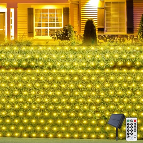 THKFUL Solar Lichternetz Außen für Büsche,6x2M 320LED Groß Solar Lichterkette Netz Lichtervorhang Wasserdicht mit Fernbedienung Timer für Garten Hochzeit Fenster Ostern(warmweiß) THKFUL Solar Lichternetz Außen für Büsche,6x2M 320LED Groß Solar Lichterkette Netz Lichtervorhang Wasserdicht mit Fernbedienung Timer für Garten Hochzeit Fenster Ostern(warmweiß) von THKFUL