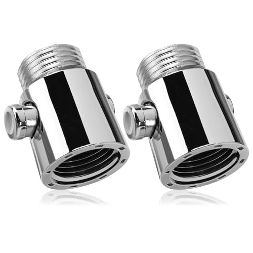 Absperrventil mit Schnellverschluss – Einhand Wasserstopp & Flussregler für Caravan und Badezimmer – 2 Stück Verchromtes ABS Material Duschventil mit Stopper & Flow Control Duschkopf von THKO