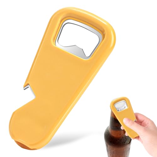 THKO Flaschenöffner Multifunktions für Bier: 3 in 1 Flaschenöffner mit Magnet - Edelstahl Deckelöffner - Can Opener Orange kann am Kühlschrank Befestigen von THKO