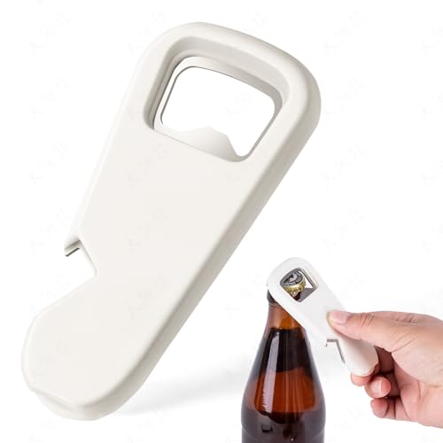 THKO Flaschenöffner Multifunktions für Bier: 3 in 1 Flaschenöffner mit Magnet - Edelstahl Dosenöffner - Can Opener Weiß kann am Kühlschrank Befestigen von THKO