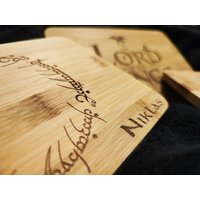Frühstücksbrett/Schneidebrett Aus Bambusholz Mit Wunschgravur Herr Der Ringe von THKreativDesign