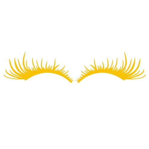 2 Stück Wimpern-Autoaufkleber, Auto-Aufkleber, Auto-Aufkleber, reflektierende Scheinwerfer, Kratzer, Markierungsaufkleber, Kfz-Scheinwerfer, 3D-Streifen-Styling-Aufkleber (gelb) von THLMT