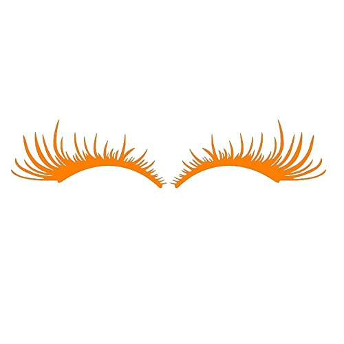 2 Stück Wimpern-Autoaufkleber, Auto-Aufkleber, Auto-Aufkleber, reflektierende Scheinwerfer, Kratzer, Markierungsaufkleber, Kfz-Scheinwerfer, 3D-Streifen-Styling-Aufkleber (orange) von THLMT