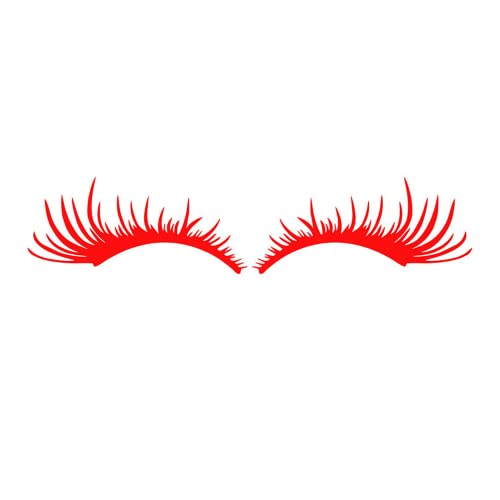 2 Stück Wimpern-Autoaufkleber, Auto-Aufkleber, Auto-Aufkleber, reflektierende Scheinwerfer, Kratzer, Markierungsaufkleber, Kfz-Scheinwerfer, 3D-Streifen-Styling-Aufkleber (rot) von THLMT