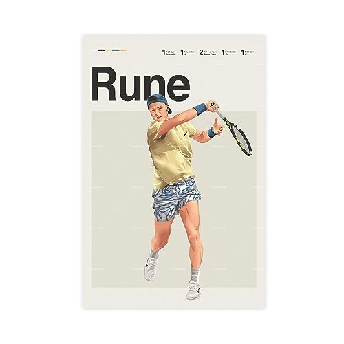Holger Rune Tennisspieler Sport Wandkunst Deco Poster Leinwand Poster Wandkunst Dekor Druck Bild Gemälde für Wohnzimmer Schlafzimmer Dekoration ungerahmt 30 x 45 cm von THNIKK