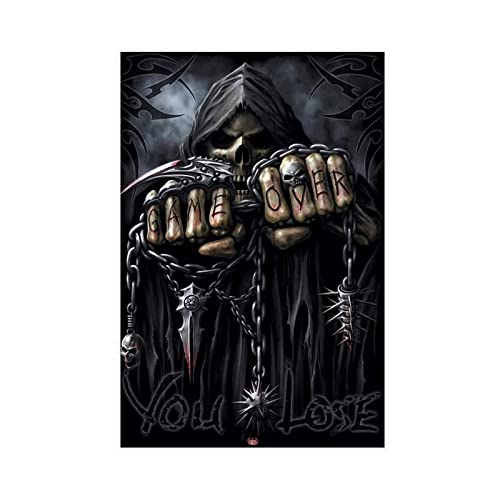 Spiral Game Over Poster Sensenmann Dunkle Todesketten Schlafsaal Schlafzimmer Wandkunst Deco Poster Leinwand Poster Schlafzimmer Dekor Sport Landschaft Büro Zimmer Dekor Geschenk ungerahmt 30 x 45 cm von THNIKK