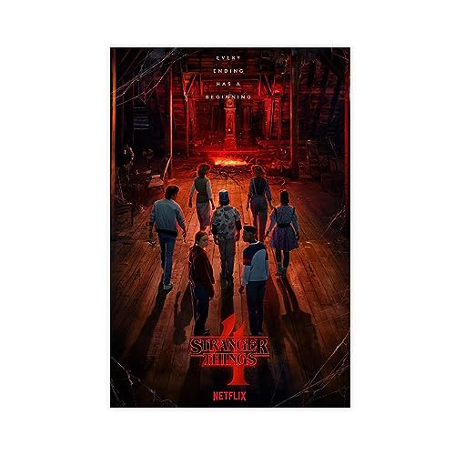 Stranger Poster & Things Staffel 4 Film Cover Retro Art Deco Poster Leinwand Poster Schlafzimmer Dekor Sport Landschaft Büro Zimmer Dekor Geschenk ungerahmt 40 x 60 cm von THNIKK