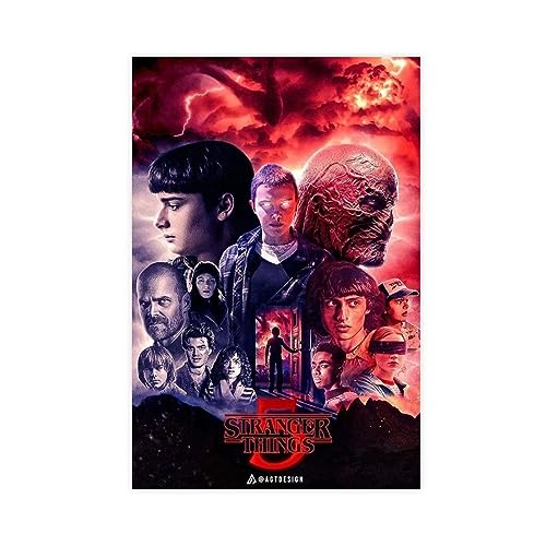 Stranger Poster & Things Staffel 5 Film Cover Retro Art Deco Poster Leinwand Poster Schlafzimmer Dekor Sport Landschaft Büro Zimmer Dekor Geschenk ungerahmt 20 x 30 cm Stranger Poster & Things Staffel 5 Film Cover Retro Art Deco Poster Leinwand Poster Schlafzimmer Dekor Sport Landschaft Büro Zimmer Dekor Geschenk ungerahmt 20 x 30 cm von THNIKK