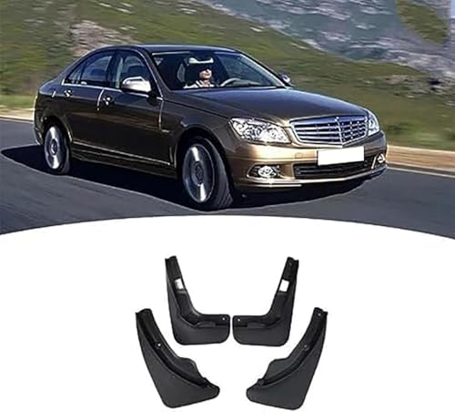 THNIKK Auto Vorn Hinten Schmutzfänger für Mercedes Benz C-Class W204/2007-2011, Strapazierfähig Wasserdicht Spritzschutz Kotflügel Schlammklappen Kratzfest Zubehör von THNIKK