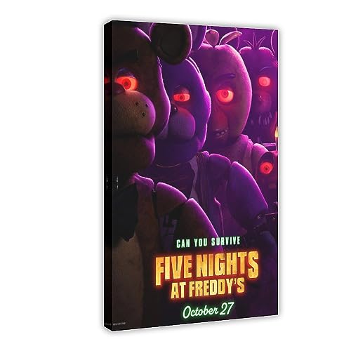 THNIKK Five Nights at Freddy's Videospiel-Abdeckung, Wanddekoration, Poster, Leinwand, Poster, Schlafzimmer, Dekoration, Sport, Landschaft, Büro, Raumdekoration, Geschenk, Rahmen-Stil, 20 x 30 cm von THNIKK