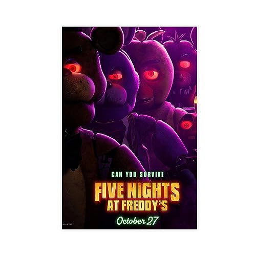 THNIKK Five Nights at Freddy's Videospiel-Abdeckung, Wanddekoration, Poster, Leinwand, Poster, Schlafzimmer, Dekoration, Sport, Landschaft, Büro, Raumdekoration, Geschenk, ungerahmt, 60 x 90 cm von THNIKK