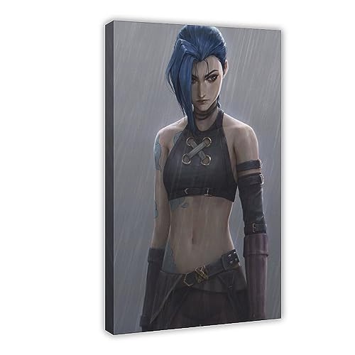 THNIKK Jinx Character League of Legends Game Decor Poster Leinwand Poster Schlafzimmer Dekor Sport Landschaft Büro Zimmer Dekor Geschenk Rahmenstil 40 x 60 cm von THNIKK