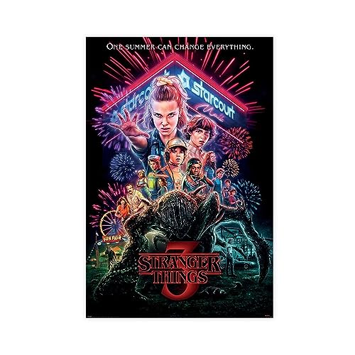 THNIKK Stranger Things Staffel 3 Film Cover Retro Art Deco Poster Leinwand Poster Wandkunst Dekor Druck Bild Gemälde für Wohnzimmer Schlafzimmer Heimbüro ungerahmt 30 x 45 cm THNIKK Stranger Things Staffel 3 Film Cover Retro Art Deco Poster Leinwand Poster Wandkunst Dekor Druck Bild Gemälde für Wohnzimmer Schlafzimmer Heimbüro ungerahmt 30 x 45 cm von THNIKK