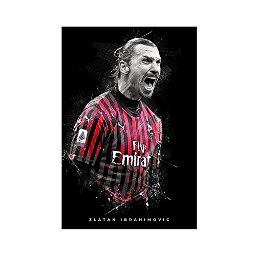 THNIKK Zlatan Ibrahimovic Fußballspieler Schlafsaal Schlafzimmer Wandkunst Deco Poster Leinwand Poster Schlafzimmer Dekor Sport Landschaft Büro Zimmer Dekor Geschenk ungerahmt 60 x 90 cm von THNIKK