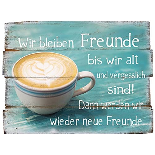 Wandbild mit Spruch (Wir bleiben Freunde, Café) von THOKUTOYS