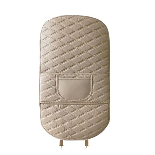 THOMIX 2 Stück Auto Rücksitz Anti Kick Pad für Porsche Boxster 987 Boxster 981 Cayenne, Wasserdicht Leder Rückenlehne Anti-Kick Pads Autositz Rückenlehnenschutz Mit Taschen,Long-Beige von THOMIX