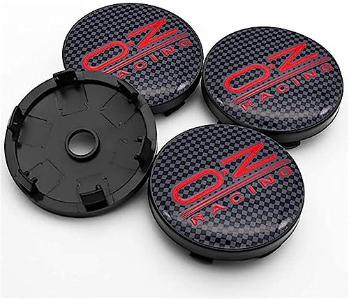 THOMIX 4 Stück Nabendeckel für OZ Racing 60mm, Verschleißfest Und Langlebig Radnabenabdeckung Center Radkappen Radnabendeckel Mit Logo Zierdeckel Zubehör,C von THOMIX